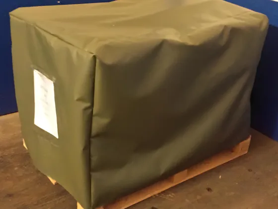 Camo green pallet cover with document pouch