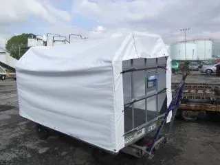 White Transport Trailer Cover